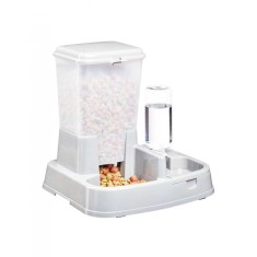 Distribuitor de alimente si apa pentru animale 2in1 culoare Alba