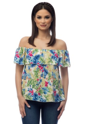 Bluza multicolora dama model floral - S foto