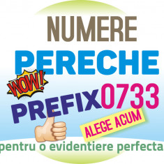 Numere PERECHE Prefix 0733 2x1.222 + 2x1.223 usoare aur gold numar cartele usor