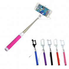 Selfie stick extensibil 100 cm, cablu audio Jack 3.5 mm, rotire 235 grade foto