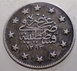 J.017 TURCIA ABDUL HAMID II 2 KURUSH KURUS 1293/23/1897 ARGINT