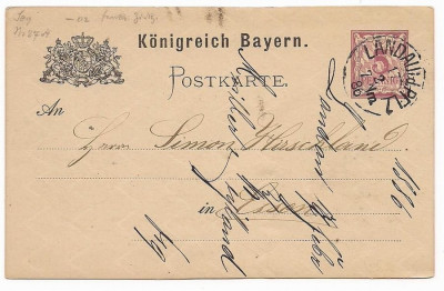 Germany Bayern 1886 Old postcard stationery Landau Pfalz to Essen D.766 foto