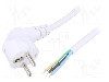 Cablu alimentare AC, 5m, 3 fire, culoare alb, cabluri, CEE 7/7 (E/F) &amp;#351;tecar in unghi, LIAN DUNG -