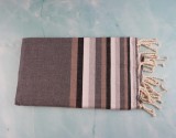 Prosop Plajă | Fouta |Tunis Gri Cu Dungi Inchise 200 x 100 cm
