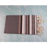 Prosop Plajă | Fouta |Tunis Gri Cu Dungi Inchise 200 x 100 cm
