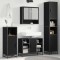 vidaXL Dulap de Baie Stejar negru 35 x 37.5 x 188.5 cm Lemn compozit 3402319