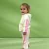 Trening ivoire din catifea pentru fetite - Dungi roz (Marime Disponibila: 0-3, Superbaby