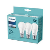 Set 3 becuri LED Philips A60M FR Set 3x8 60W 4000K 806lm E27