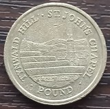 (M1504) MONEDA INSULA MAN - 1 POUND 2014, DEALUL TYNWALD SI CAPELA SF IOAN, ADMINISTRATIE BRITANICA
