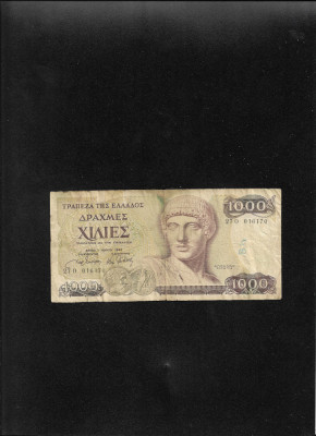 Grecia 1000 drahme 1987 seria016170 uzata foto