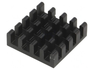 Radiator aluminiu extrudat negru 19x19x6mm foto