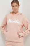 Ellesse bluza Lyara OH Hoody femei, culoarea roz, cu glugă, cu imprimeu, SGP16455