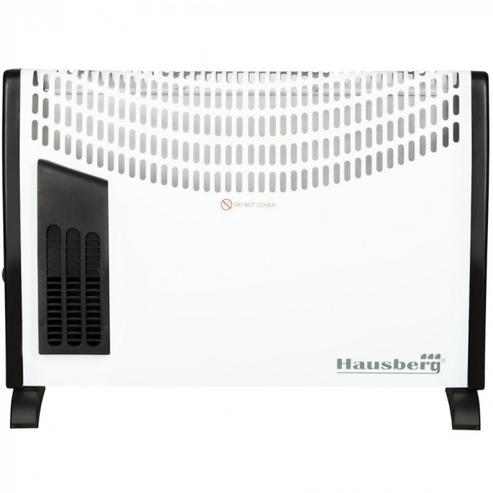 Convector electric Hausberg, 2000W,Turbo, 3 trepte de putere, Termostat