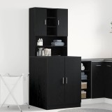 vidaXL Dulap pentru mașina de spălat 2 pcs Stejar Negru 3332516