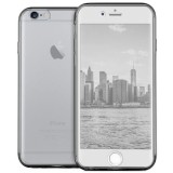 Husa iPhone 6/6S Full TPU 360&deg; Fata+Spate, Protectie Completa, Gri Transparent, Ultra Slim 0.3mm
