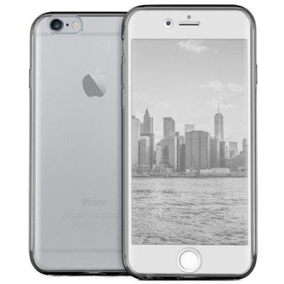 Husa Full TPU 360&amp;deg; (fata + spate) pentru iPhone 6 / 6S, Gri transparent foto