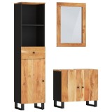 Cumpara ieftin Set mobilier de baie, 3 piese, lemn masiv de acacia