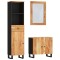 Set mobilier de baie, 3 piese, lemn masiv de acacia