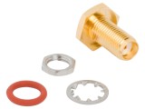 Conector SMA soclu mamă drept 50&Omega; lipire PTFE aurit alamă - AMPHENOL RF