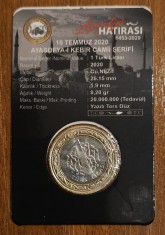 1 lira 2020 Turcia, Aya Sofia, blister foto