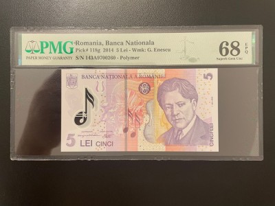 Romania 5 lei 2014 pick 118g grad 68 pmg foto
