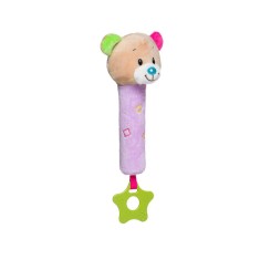 Jucarie Zornaitoare din Plus, model Ursulet, Lila, 18 cm, ATU-084498