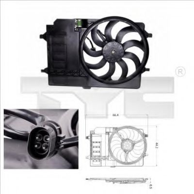 Ventilator, radiator MINI MINI (R50, R53) (2001 - 2006) TYC 803-0001