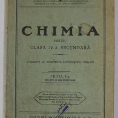 CHIMIA PENTRU CLASA A - IV -A SECUNDARA de D. I. PERIETEANU , EDITIA I , 1935