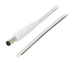 Cablu Alb 2x0,5mm2 DC 5,5/1,7 0,5m, WEST POL