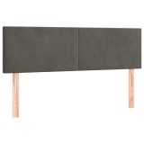 Cumpara ieftin Tablii de pat, gri inchis, 144x5x78/88 cm, catifea