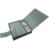 Set cadou stilou + pix + agenda A5 Office-Cover, metalic, grafit cu striatii, cutie cadou