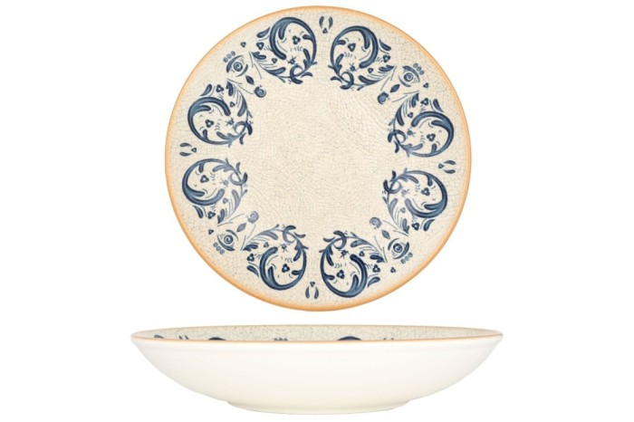 Bonna Farfurie ad&acirc;ncă - Viento - Porţelan - 25 cm (1300cc) - set de 6
