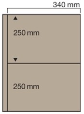 5 folii bej pentru ziare, relevee, Jumbo, cu 2 buzunare fata verso de 250 x 340 mm