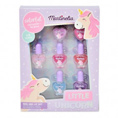 Set 5 lacuri de unghii si 2 luciu de buze Little Unicorn Martinelia 24158