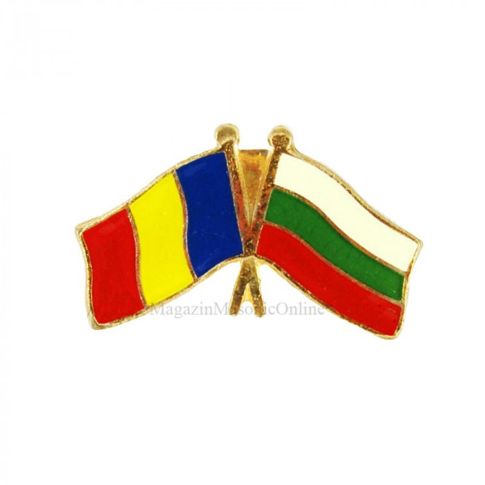 Insigna Drapel Romania - Drapel Bulgaria PIN517