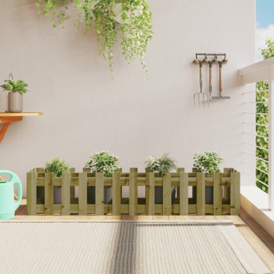 vidaXL Pat &amp;icirc;nălțat grădină design gard 150x30x30 cm lemn impregnat pin foto