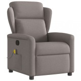 vidaXL Fotoliu de masaj rabatabil, gri taupe, material textil