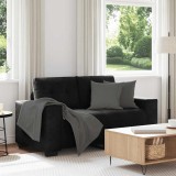 Cumpara ieftin Canapea loveseat neagră 120 cm catifea