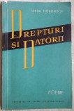 Cumpara ieftin VIRGIL TEODORESCU - DREPTURI SI DATORII (POEME) [editia princeps, ESPLA - 1958]