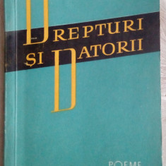 VIRGIL TEODORESCU - DREPTURI SI DATORII (POEME) [editia princeps, ESPLA - 1958]