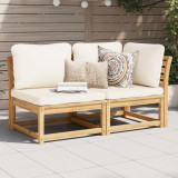 VidaXL Set mobilier de grădină cu perne, 2 piese, lemn masiv de acacia