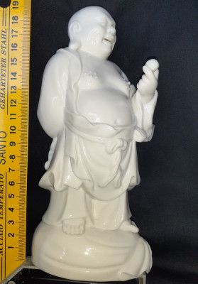 Buddha bibelou portelan chinezesc Blanc de Chine Hotei Pu-tai h19 cm bodhi foto