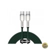 Cablu Date si Incarcare USB-C - USB-C Baseus Cafule Metal Series 100W 2m Verde CATJK-D06