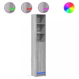 Cumpara ieftin Dulap cu LED, gri sonoma, 36x32,5x200 cm, lemn prelucrat
