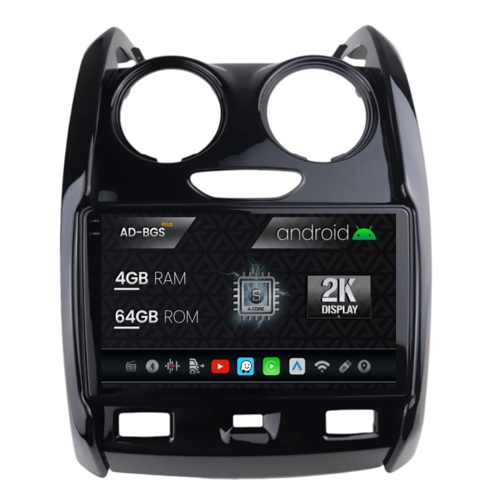Navigatie 2K Dacia Duster (2012-2021), Android OS, S-Quadcore 4GB RAM + 64GB ROM, 9.5 Inch - AD-BGS90042K+AD-BGRKIT366V2