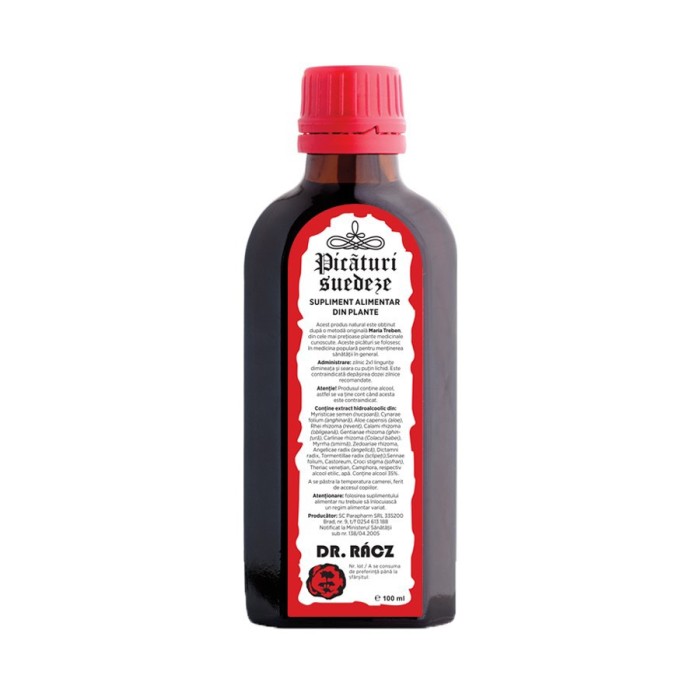 Picaturi Suedeze Dr Racz, Parapharm, 100 ml
