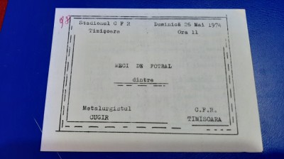 program CFR TIMISOARA - Metal. Cugir foto