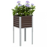 Jardiniera Grădină Maro Oțel 45x45x88 cm vidaXL - Ghiveci Flori Exterior/Interior, Spațioasă, Durabilă, Design Modern