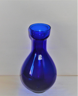 Vaza cristal saphire suflata manual -Camilla- design Carl-Olof Borgarp, Bergdala foto