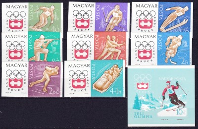 DB1 Olimpiada Innsbruck 1964 Ungaria 8 v. + SS NDT MNH foto